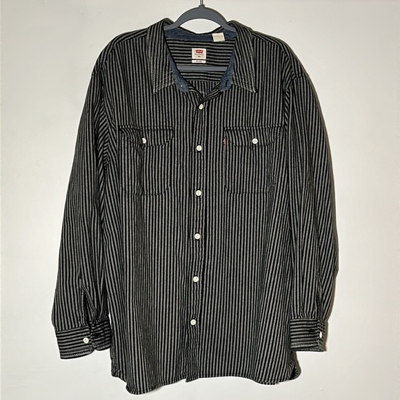 Upcycled Jack Skellington black/gray striped flannel NWOT one of a kind - Picture 4 of 13